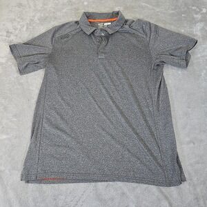 5.11 Tactical Golf Shirt Mens Large Gray Short Sleeve Metal Snap Button Light